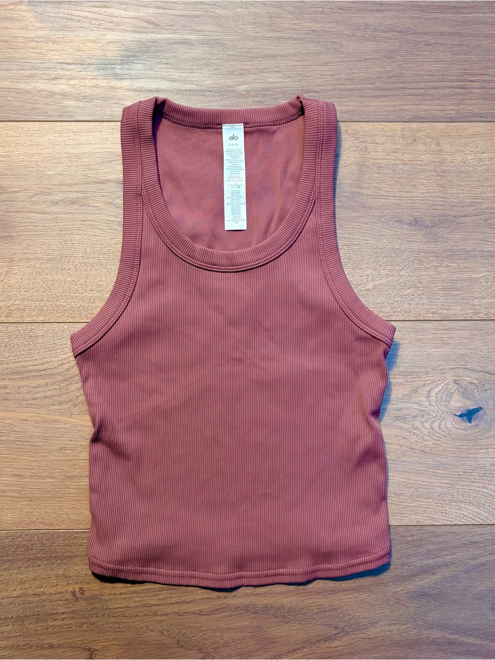 ALO Yoga Ribbed Tank Top in Dusty Rose